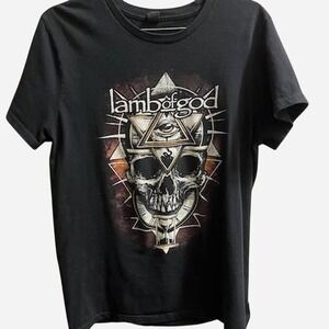 Lamb‎ of God skull heavy metal band tee black medium rock music